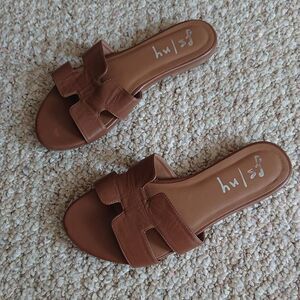 French Sole Alibi Sandal in Cognac Leather size 6.5